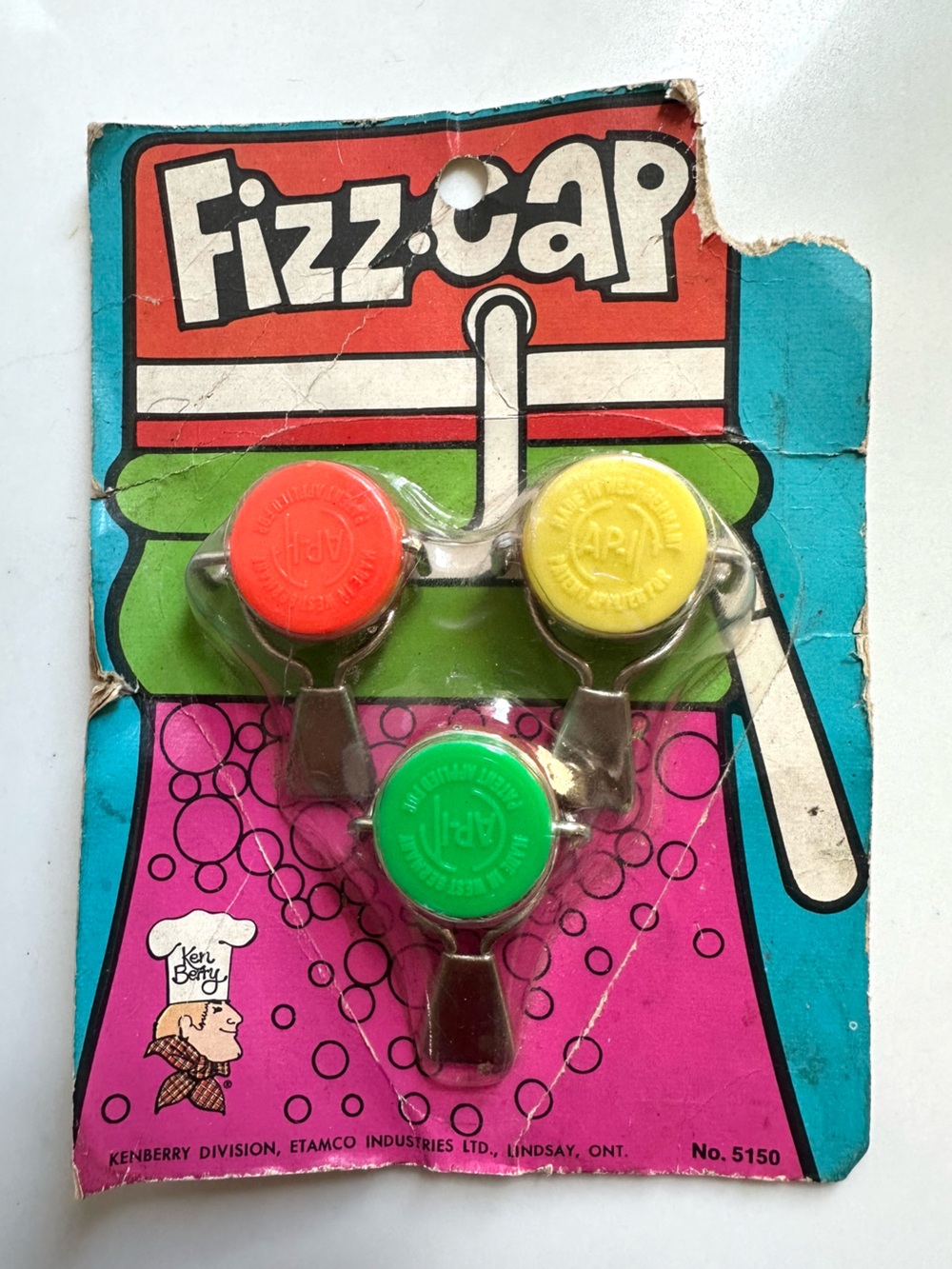 Vintage Fizz Pop Whistle Toy Kenberry Etamco Canada Carded NOS 5150